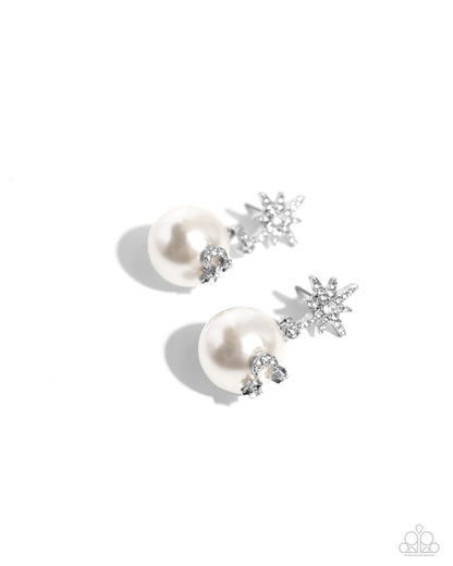 Cosmic Character - white - Paparazzi earrings