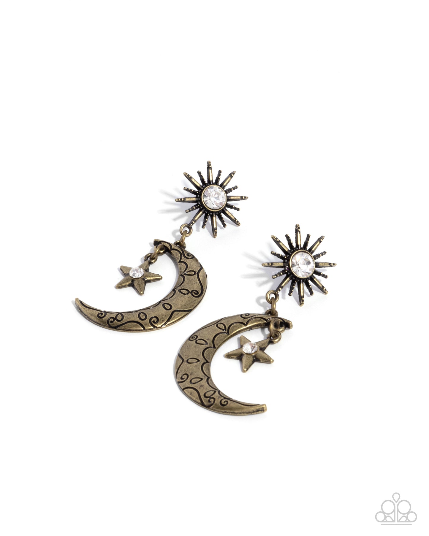 Cosmic Cutie - brass - Paparazzi earrings