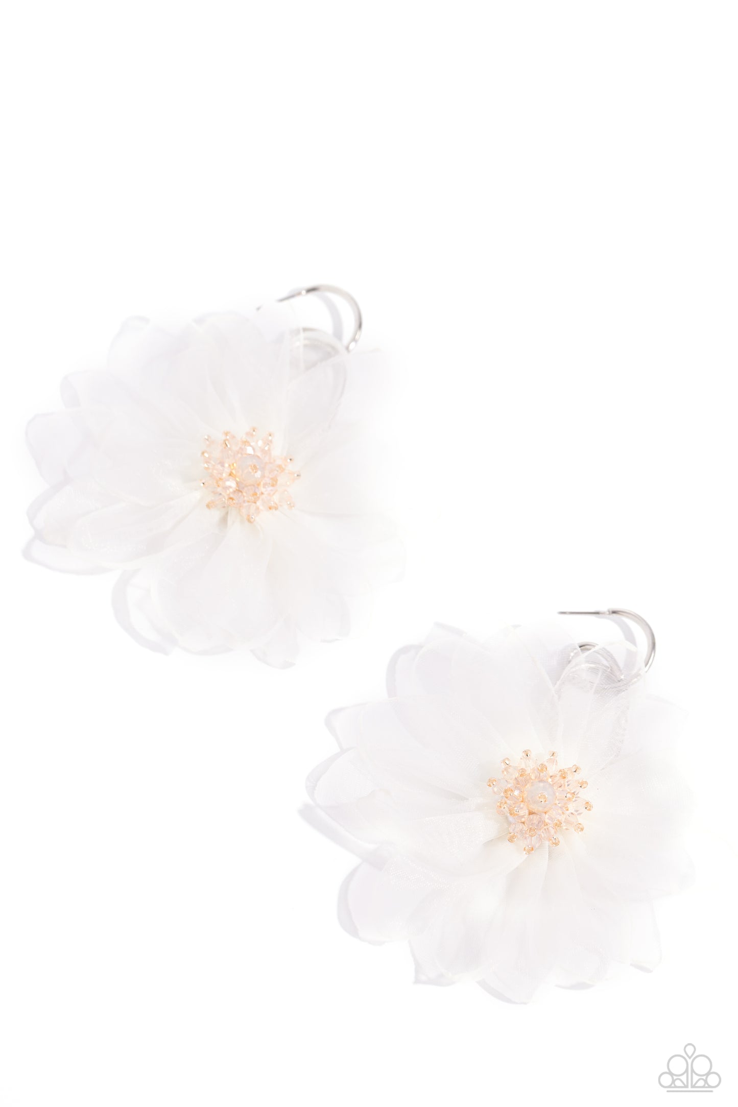 Cosmopolitan Chiffon - white - Paparazzi earrings