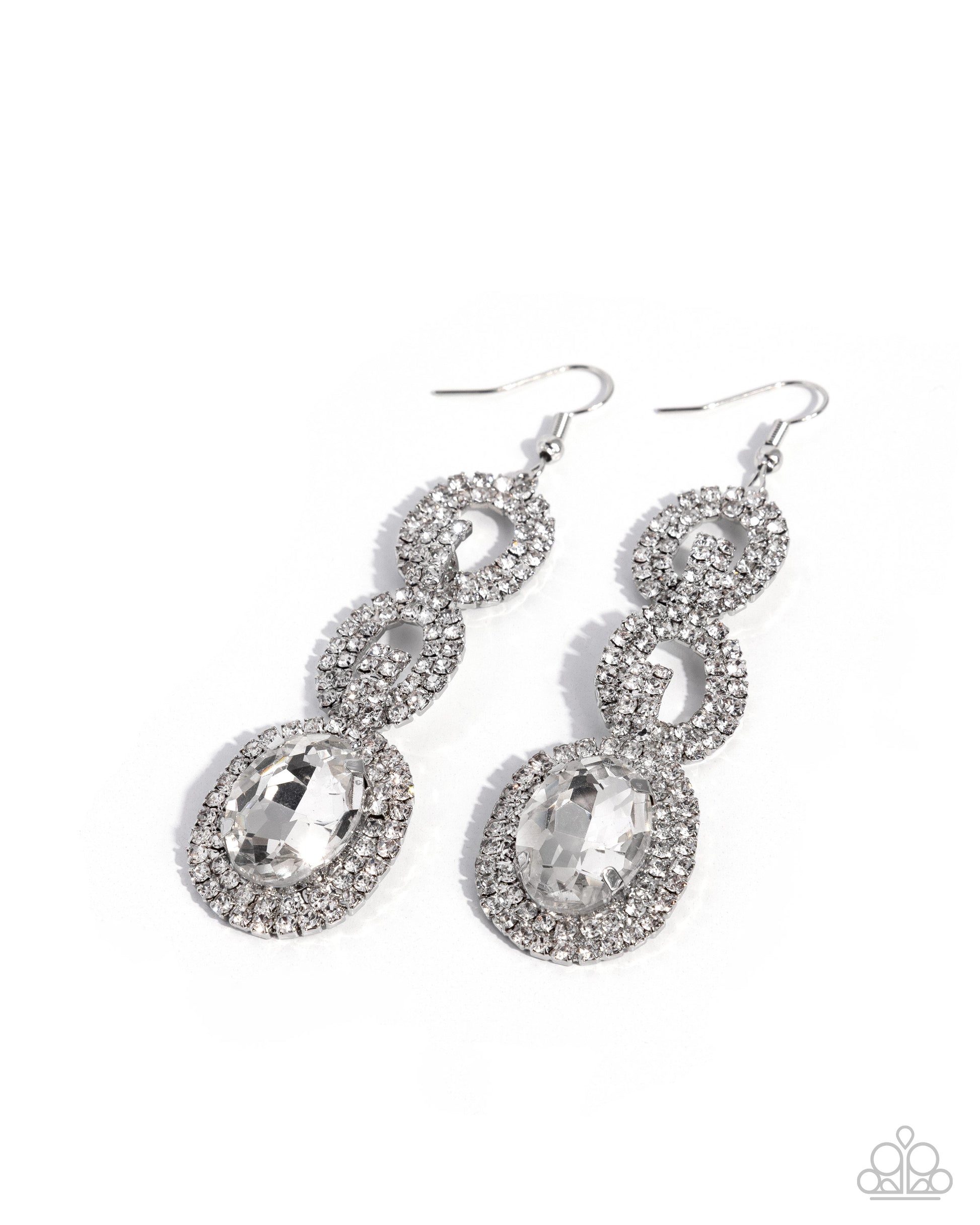 Courageous Chic - white - Paparazzi earrings