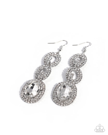 Courageous Chic - white - Paparazzi earrings