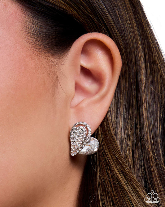 Courting Cadenza - white - Paparazzi earrings