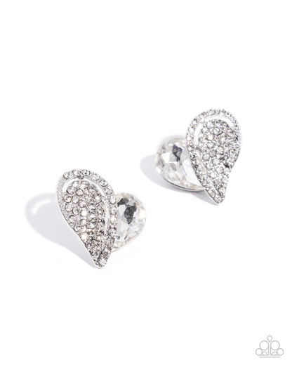 Courting Cadenza - white - Paparazzi earrings