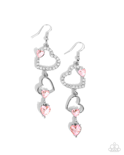 Courting Cascade - pink - Paparazzi earrings