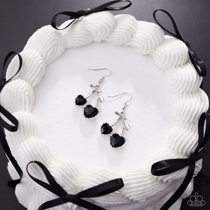 Courting Cherries - black - Paparazzi earrings