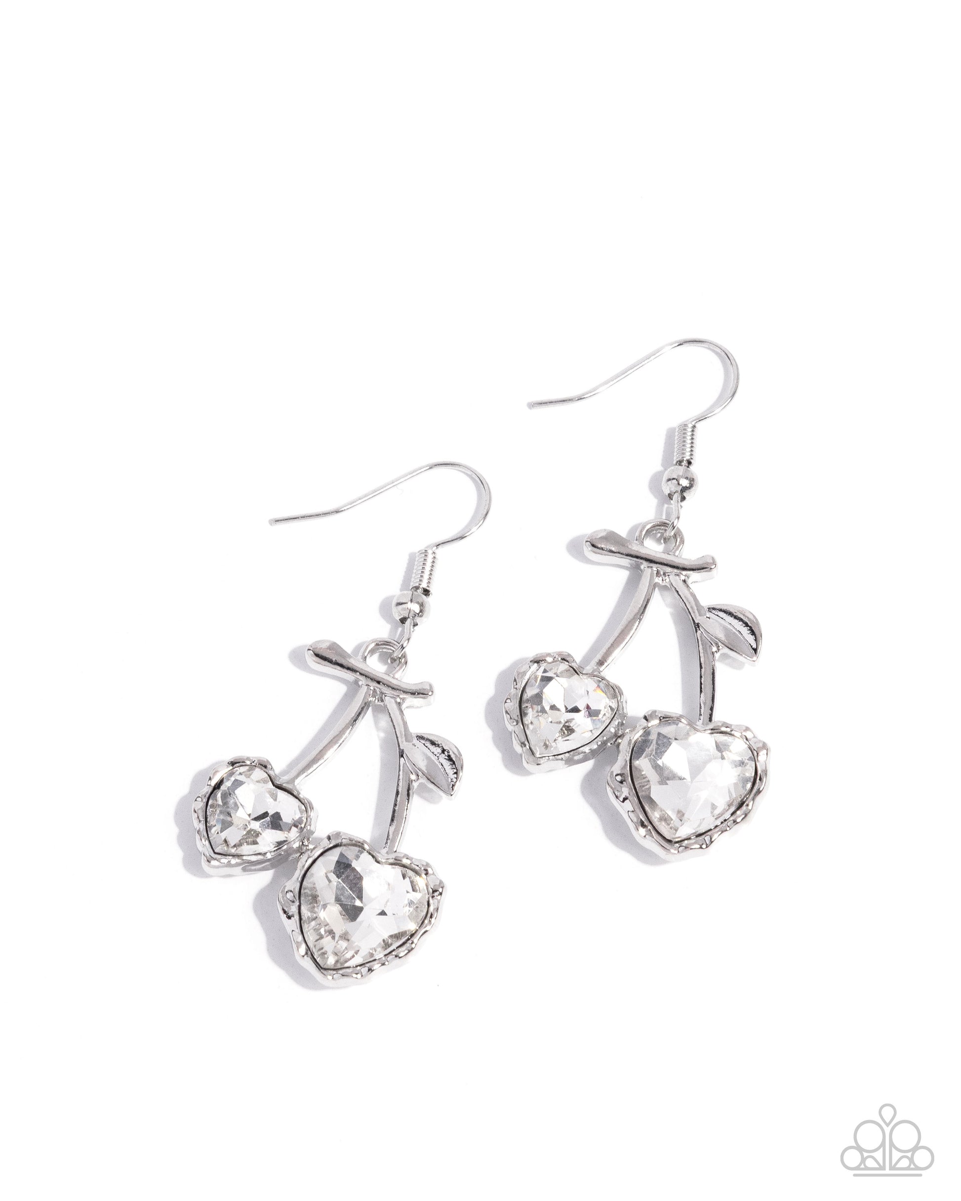 Courting Cherries - white - Paparazzi earrings