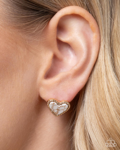 Courting Color - gold - Paparazzi earrings