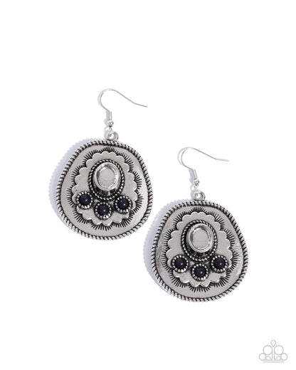 Cowboy Chaperone - black - Paparazzi earrings