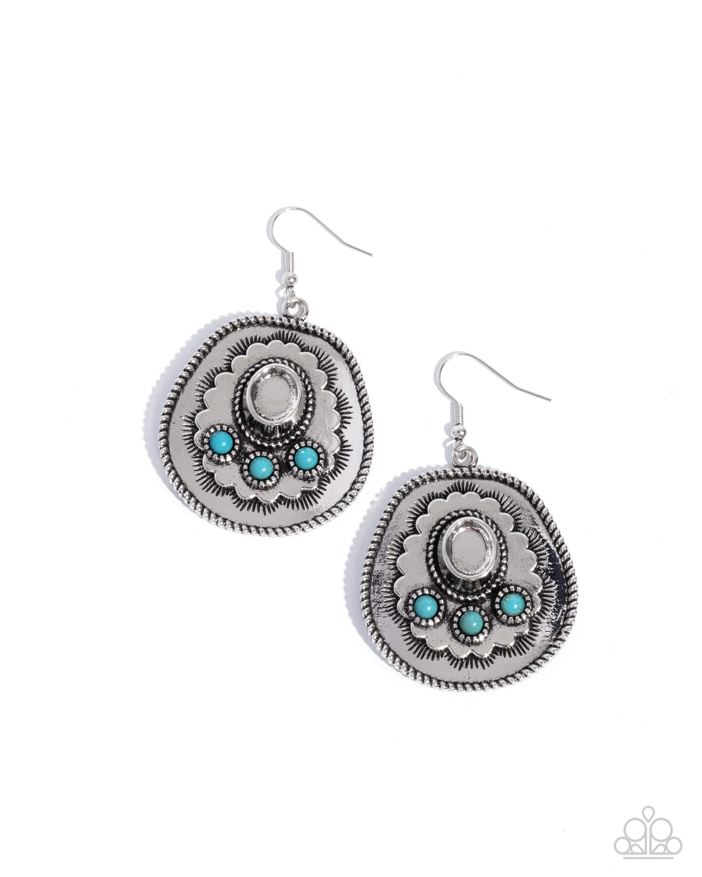 Cowboy Chaperone - blue - Paparazzi earrings