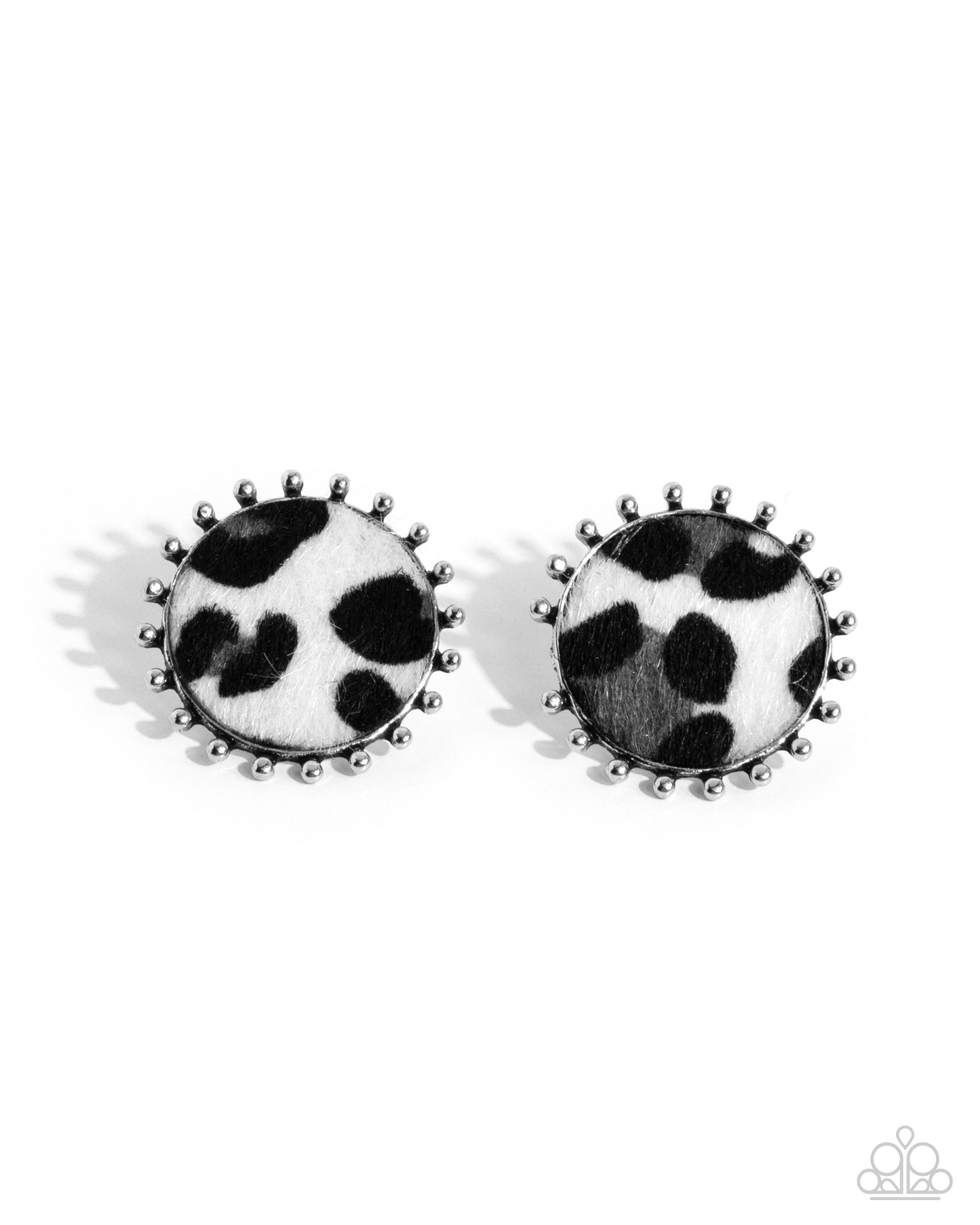 Cowhide Couture - black - Paparazzi earrings