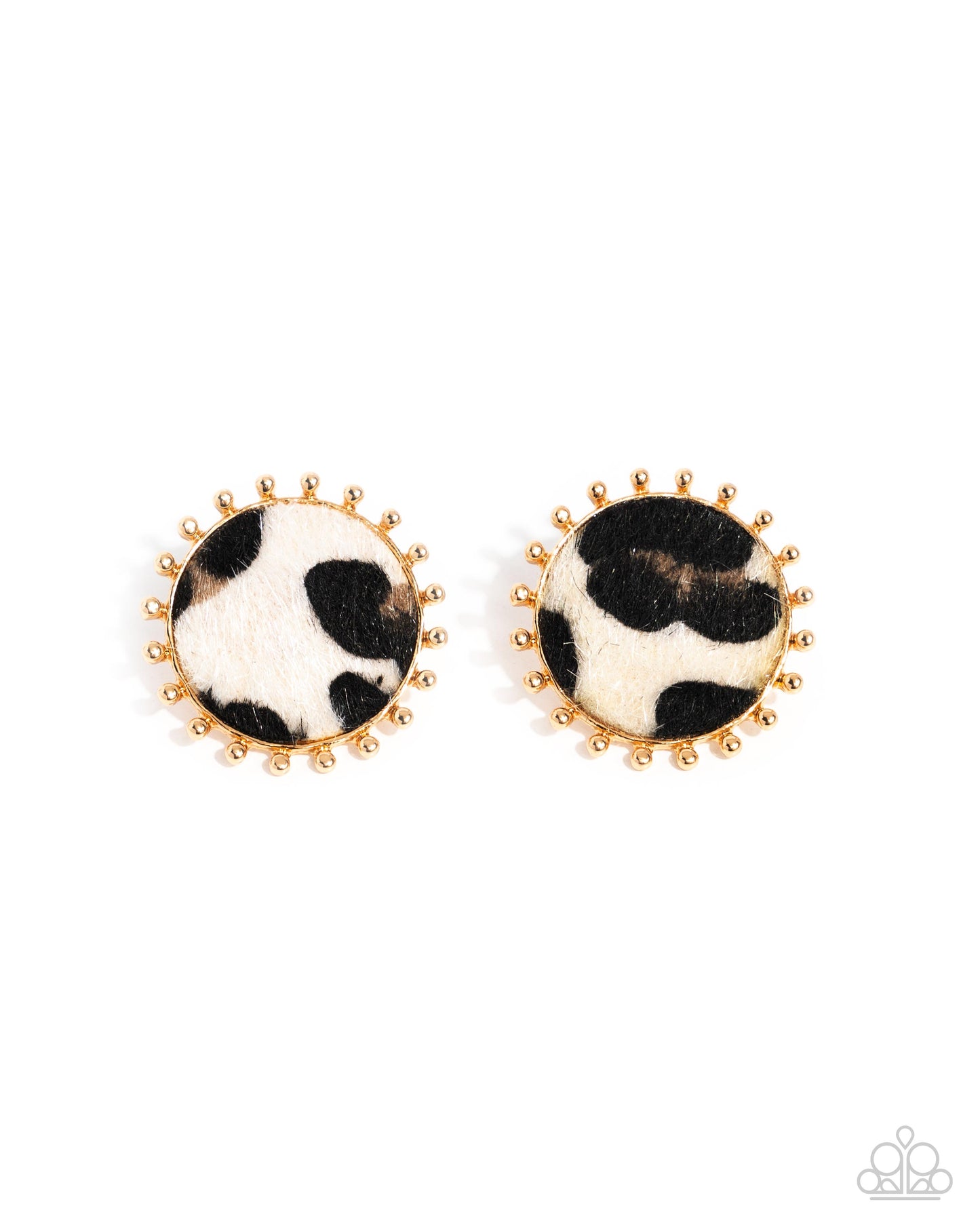 Cowhide Couture - brown - Paparazzi earrings