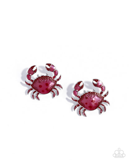 Crab Chic - red - Paparazzi earrings