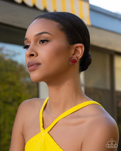 Crab Chic - red - Paparazzi earrings