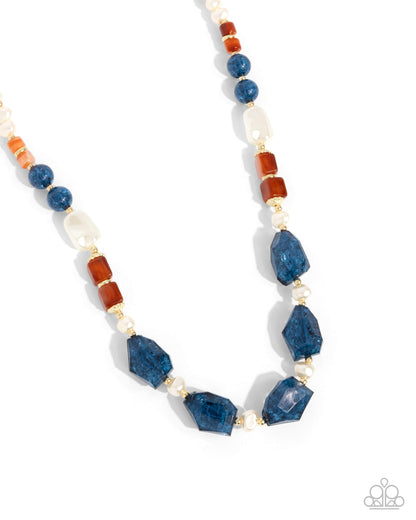 Crackling Chic - blue - Paparazzi necklace