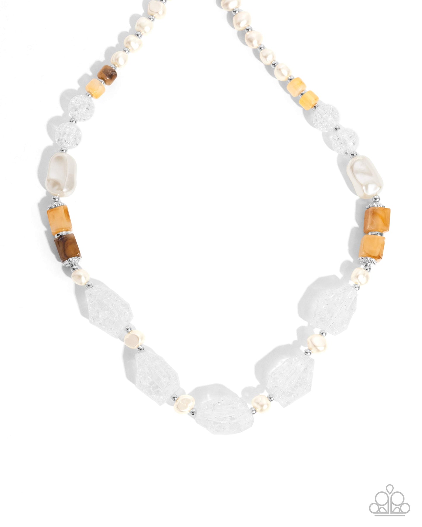 Crackling Chic - white - Paparazzi necklace