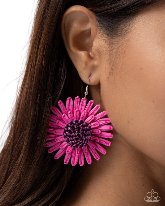 Crafted Color - pink - Paparazzi earrings