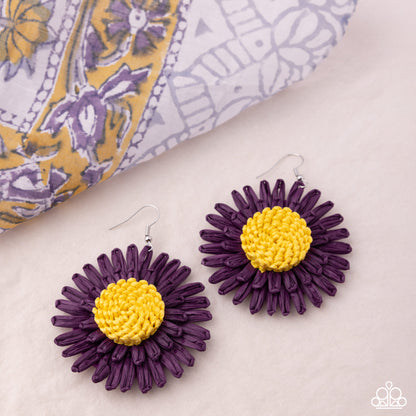 Crafted Color - purple - Paparazzi earrings