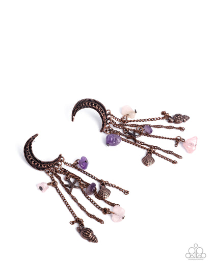Crescent Call - copper - Paparazzi earrings