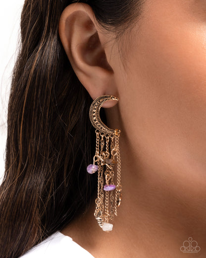 Crescent Call - purple - Paparazzi earrings