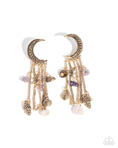 Crescent Call - purple - Paparazzi earrings