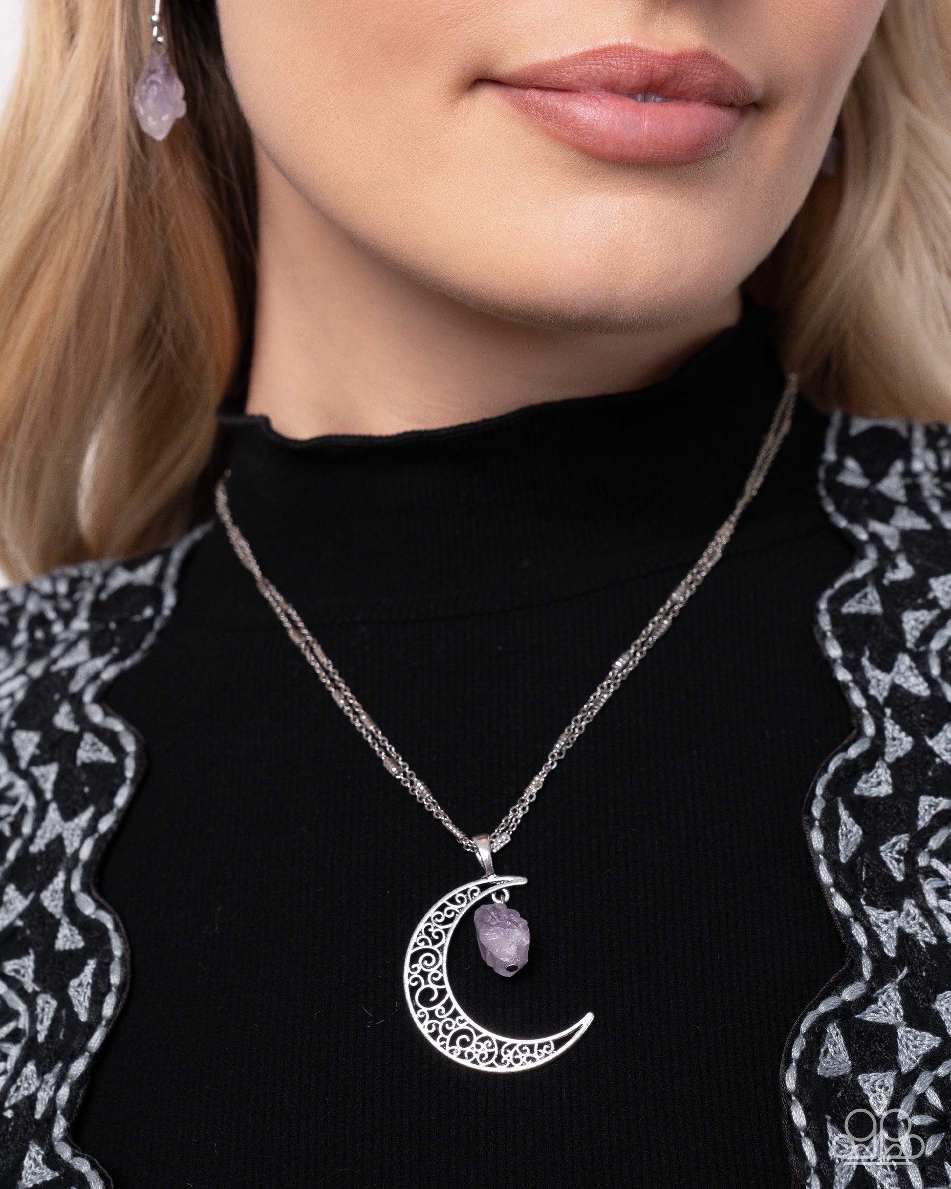 Crescent Charm - purple - Paparazzi necklace