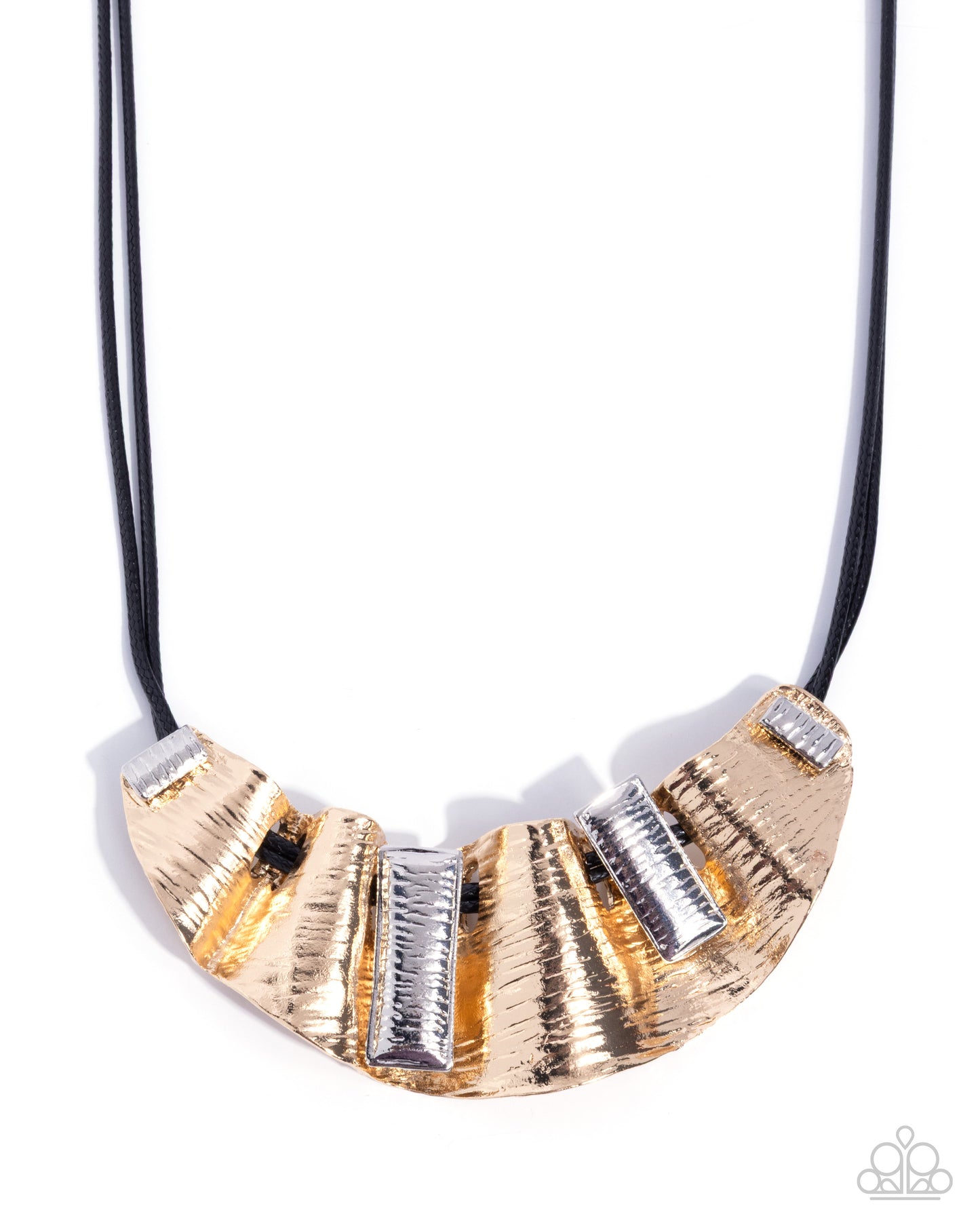 Crimped Caliber - gold - Paparazzi necklace