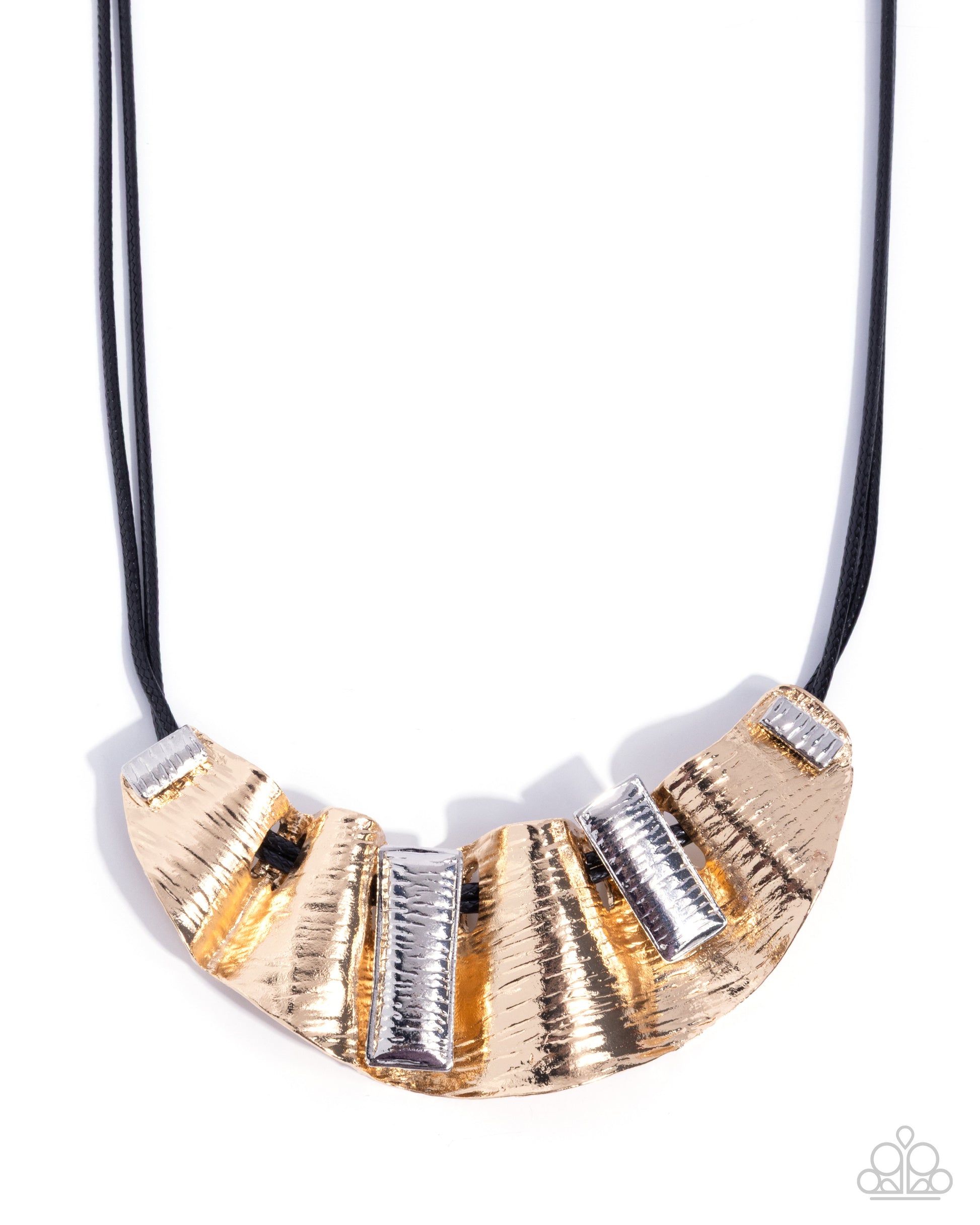 Crimped Caliber - gold - Paparazzi necklace