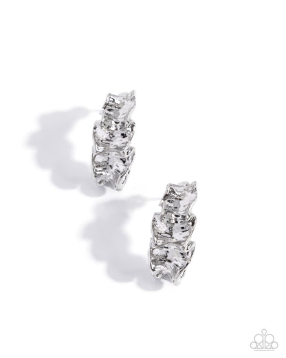 Crimped Cohort - silver - Paparazzi earrings
