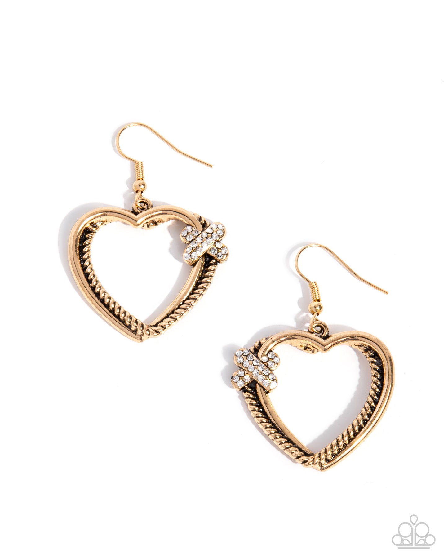 Crisscross Courtship - gold - Paparazzi earrings