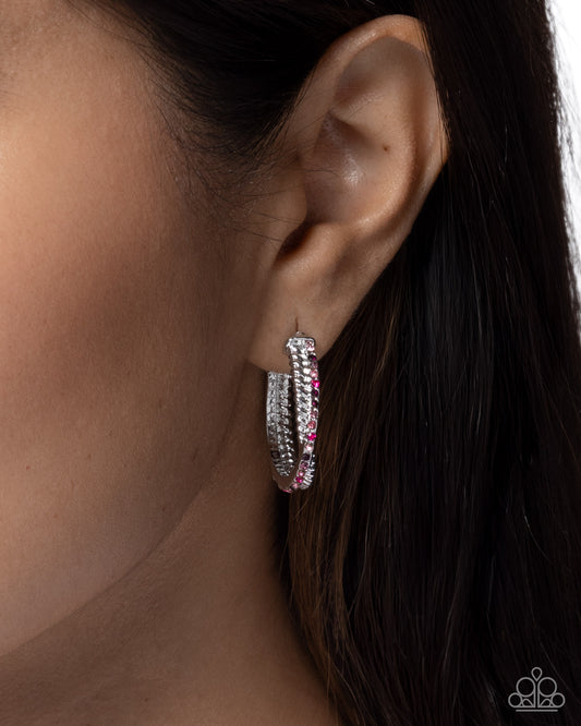 Crossed Courtesy - pink - Paparazzi earrings