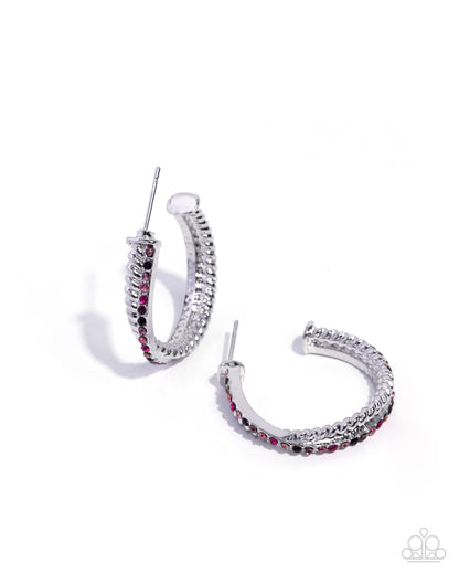 Crossed Courtesy - pink - Paparazzi earrings