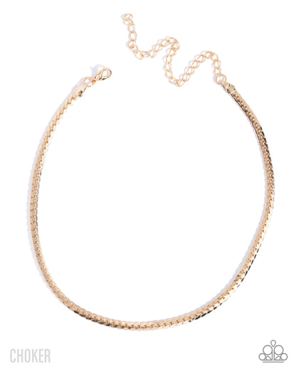 Crowning Challenge - gold - Paparazzi necklace