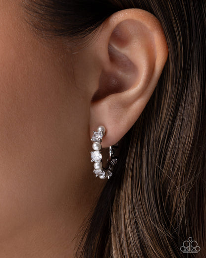Crowning Class - white - Paparazzi earrings
