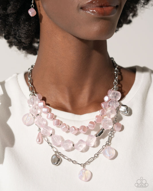 Cubed Cameo - pink - Paparazzi necklace
