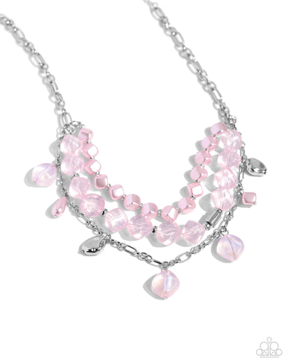 Cubed Cameo - pink - Paparazzi necklace