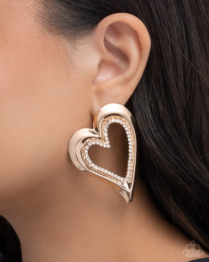 Cupid Chic - gold - Paparazzi earrings