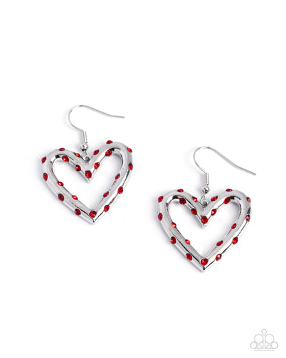 Cupid Compromise - red - Paparazzi earrings