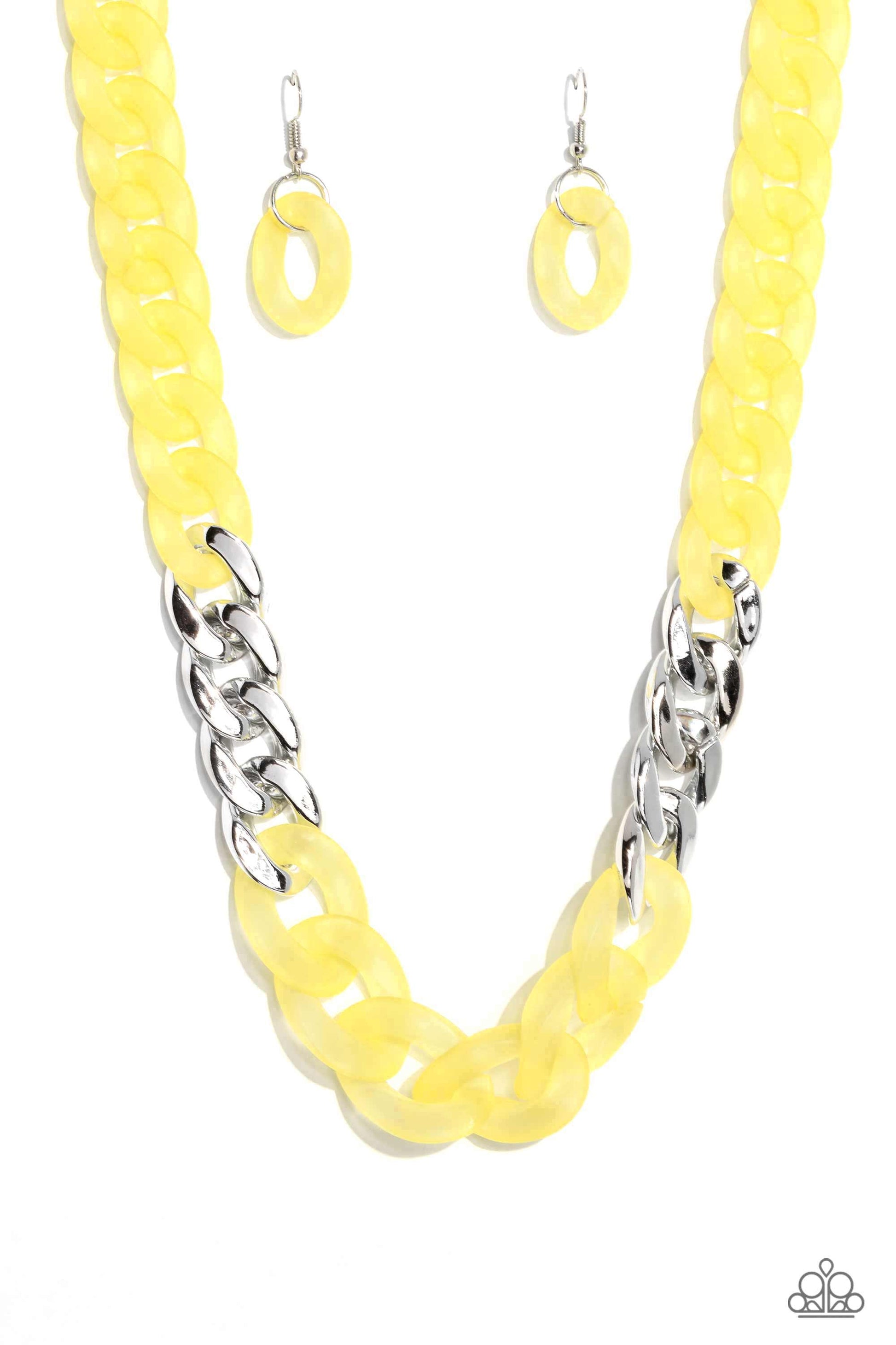 Curb Your Enthusiasm - yellow - Paparazzi necklace