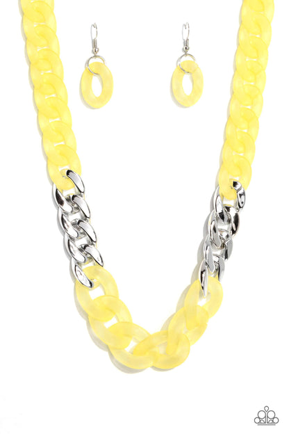 Curb Your Enthusiasm - yellow - Paparazzi necklace