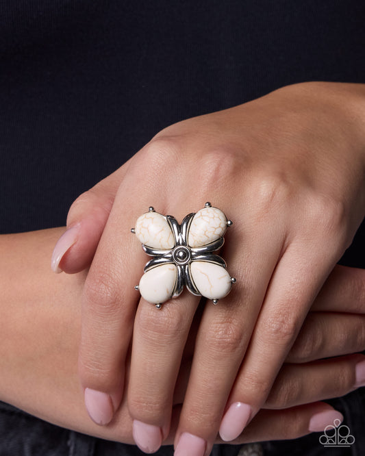 Curious Call - white - Paparazzi ring