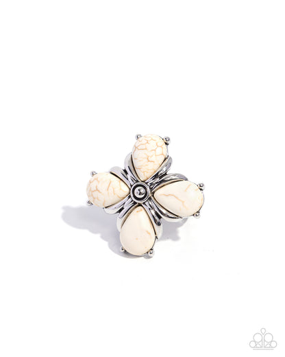 Curious Call - white - Paparazzi ring