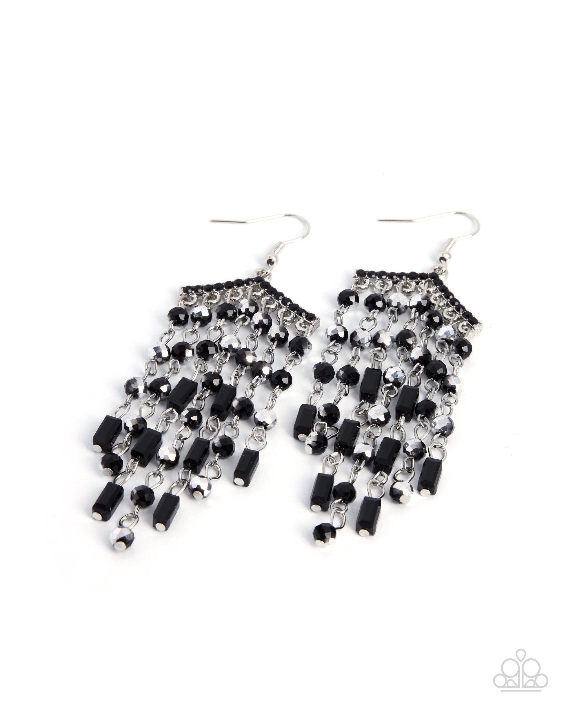 Curtain Chic - black - Paparazzi earrings
