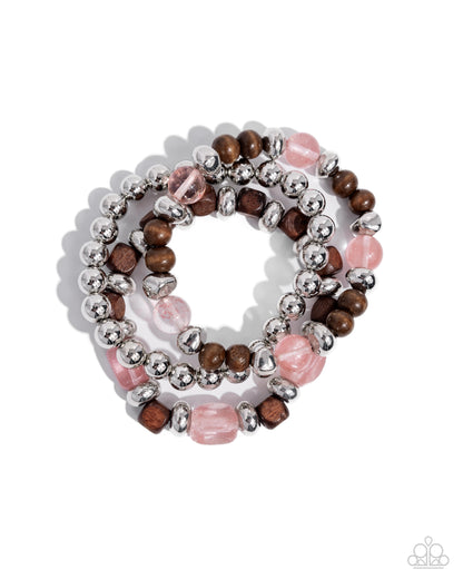 DIVERSIFIED Wood - pink - Paparazzi bracelet