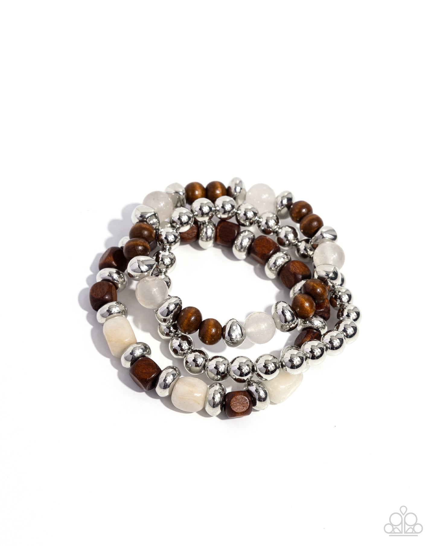 DIVERSIFIED Wood - silver - Paparazzi bracelet