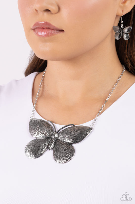DRAWN to the Wind - silver - Paparazzi necklace