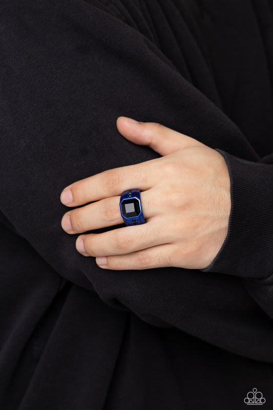 Daily Dominance - blue - Paparazzi MENS ring
