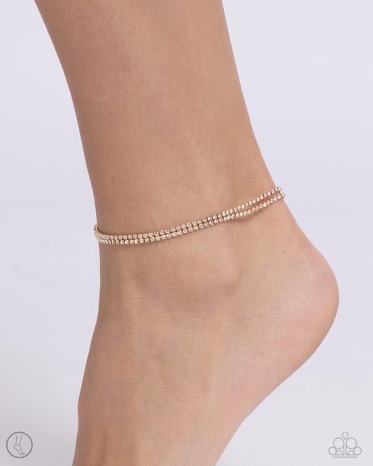 Dainty Declaration - gold - Paparazzi anklet