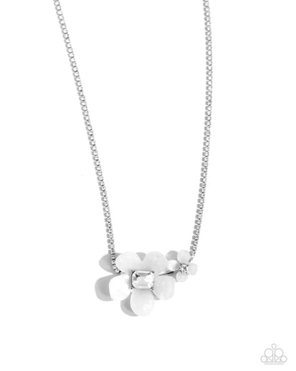 Dainty Deduction - white - Paparazzi necklace