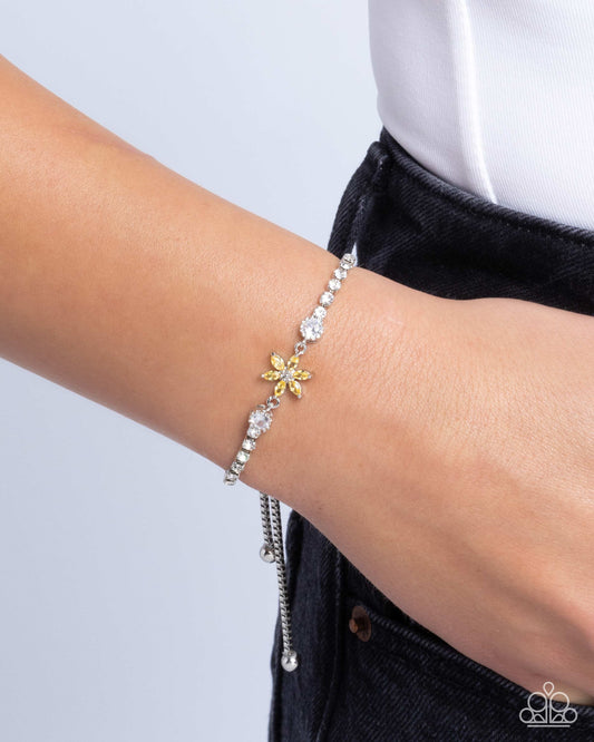 Dainty Delivery - yellow - Paparazzi bracelet