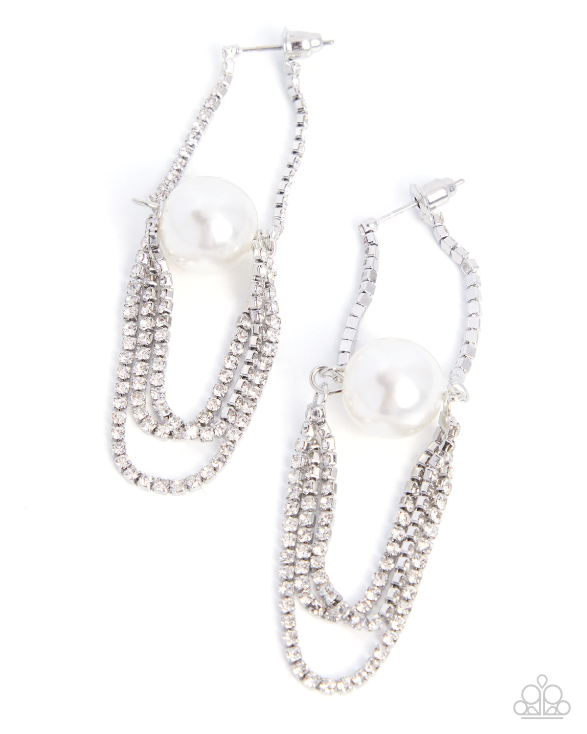 Dainty Direction - white - Paparazzi earrings